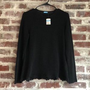 J. McLaughlin Crew Neck Sweater with Scallop Trim